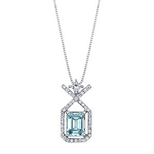 Diamond Aquamarine Pendant