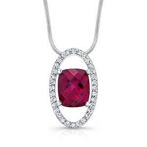 Pink Tourmaline Diamond Pendant