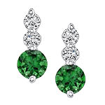 White Gold Green Tourmaline Earrings