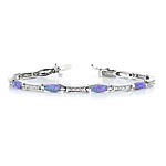 Diamond Bracelet With Pink Opal