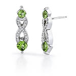 White Gold Peridot Earrings