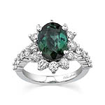 White Gold Green Tourmaline Ring