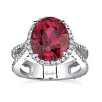 White gold diamond and rubellite ring