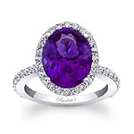Amethyst Halo Ring