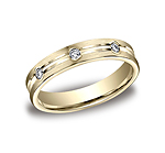 This beautiful 4mm comfort-fit bezel set diamond eternity band features a satin-finished and high polished ...