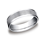 This Palladium 6mm comfort-fit satin-finished carved design band features a high polished beveled edge for ...