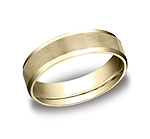 This 6mm comfort-fit satin-finished carved design band features a high polished beveled edge for a perfect ...
