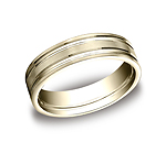 This incredible 6mm comfort-fit satin-finished carved design band features two high polished parallel cente...