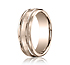 This 7.5mm satin-finished comfort-fit carved design band features two rope patterns along the center.