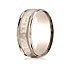 This 8mm comfort-fit carved design band features a hammered-finished center with a milgrain pattern along the high polished edge for a stylish look.