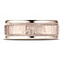 This 8mm comfort-fit carved design band features a hammered-finished center with a milgrain pattern along the high polished edge for a stylish look.