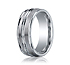 This incredible Palladium 8mm comfort-fit satin-finished carved design band features a high polished round edge and center trim that gives subtle consistency of style and form.