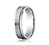 This popular 6mm comfort-fit carved design band features a satin-finished with a high polished round edge for noticeable style.