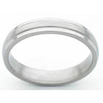 4MM FLAT TITANIUM BAND WITH GROOVED EDGES. A SATIN FINISH IN CENTER WITH ...