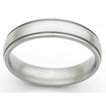 5MM DOMED TITANIUM BAND WITH (2).5MM GROOVES WITH A SATIN FINISH IN CENT...