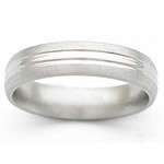 5MM DOMED TITANIUM BAND WITH ANOTHER DOME IN CENTER. POLISHED CENTER WIT...