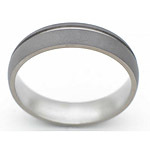 6MM DOMED TITANIUM BAND WITH(1)1MM OFF CENTER GROOVE IN A SANDBLAST FINI...