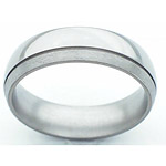 6MM DOMED TITANIUM BAND WITH (1).5MM OFF CENTER GROOVE. THE BIGGER EDGE I...