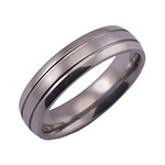 6MM DOMED TITANIUM BAND WITH (2).5MM GROOVE AND A SATIN FINISH.