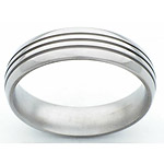6MM DOMED TITANIUM BAND WITH (3).5MM GROOVES AND A POLISHED FINISH.
