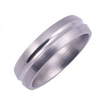 6MM DOMED TITANIUM BAND WITH A CONCAVE CENTER. IT HAS A POLISHED CENTER A...