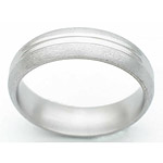 6MM DOMED TITANIUM BAND WITH ANOTHER DOME IN CENTER. CENTER DOME IS POLIS...