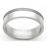 6MM FLAT TITANIUM BAND WITH(2).5MM OFF CENTER GROOVES. THE SMALL SIDE IS ...