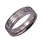 6MM FLAT TITANIUM BAND WITH(2).5MM GROOVES AND WAVE TOOLING IN A POLISH...