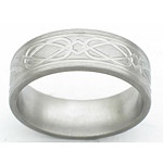 7MM FLAT TITANIUM BAND WITH(2).5 GROOVES AND CELTIC WEAVE TOOLING IN A S...