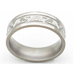 7MM FLAT TITANIUM BAND WITH ANGLED TOOLING. THE CENTER IS A SATIN FINISH ...