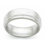 7MM FLAT TITANIUM BAND WITH ROUNDED EDGES AND INFINITY TOOLING IN A SATIN...