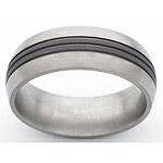8MM DOMED TITANIUM BAND WITH(3).5MM GROOVES THAT ARE SANDBLAST AND POLI...
