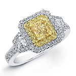 18k White and Yellow Gold Fancy Yellow Diamond Ring