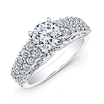 14k White Gold Vintage Engagement Ring with a White Diamond Gallery
