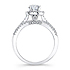 14k White Gold Three Row Split Shank Diamond Halo Engagement Ring Bridal Set