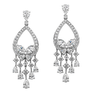 18k White Gold Marquise Pear Shaped Diamond Earrings NK18217W