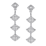 14k White Gold Dangle Diamond Earrings NK14141W