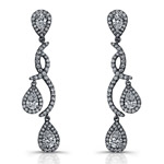 14k White Gold Pear Shaped Diamond Earrings