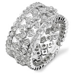 14k White Gold Antique Fashion Diamond Band