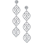 18k White Gold Pear Shaped Diamond Chandelier Earrings