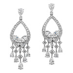18k White Gold Marquise Pear Shaped Diamond Earrings NK18217W