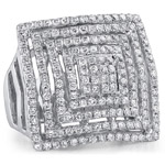18k White Gold Fashion Diamond Square Band