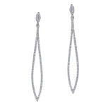 18k White Gold Round Diamond Ellipse Earrings