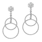 18k White Gold Cascading Hoop Diamond Earrings NK19130W