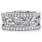 14k White Gold Fashion Diamond Leaf Band