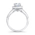 18k White Gold Split Shank Prong Halo White Diamond Engagement Ring