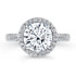 18k White Gold Pave Halo Diamond Engagement Ring