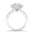 18k White Gold Pave Halo Diamond Engagement Ring