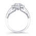 18k White Gold Pave Diamond Halo Engagement Ring