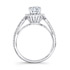 14k White Gold Split Shank Halo Diamond Engagement Ring